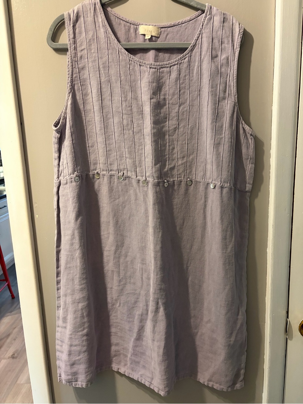Sleeveless Lavender Linen Blend Dress